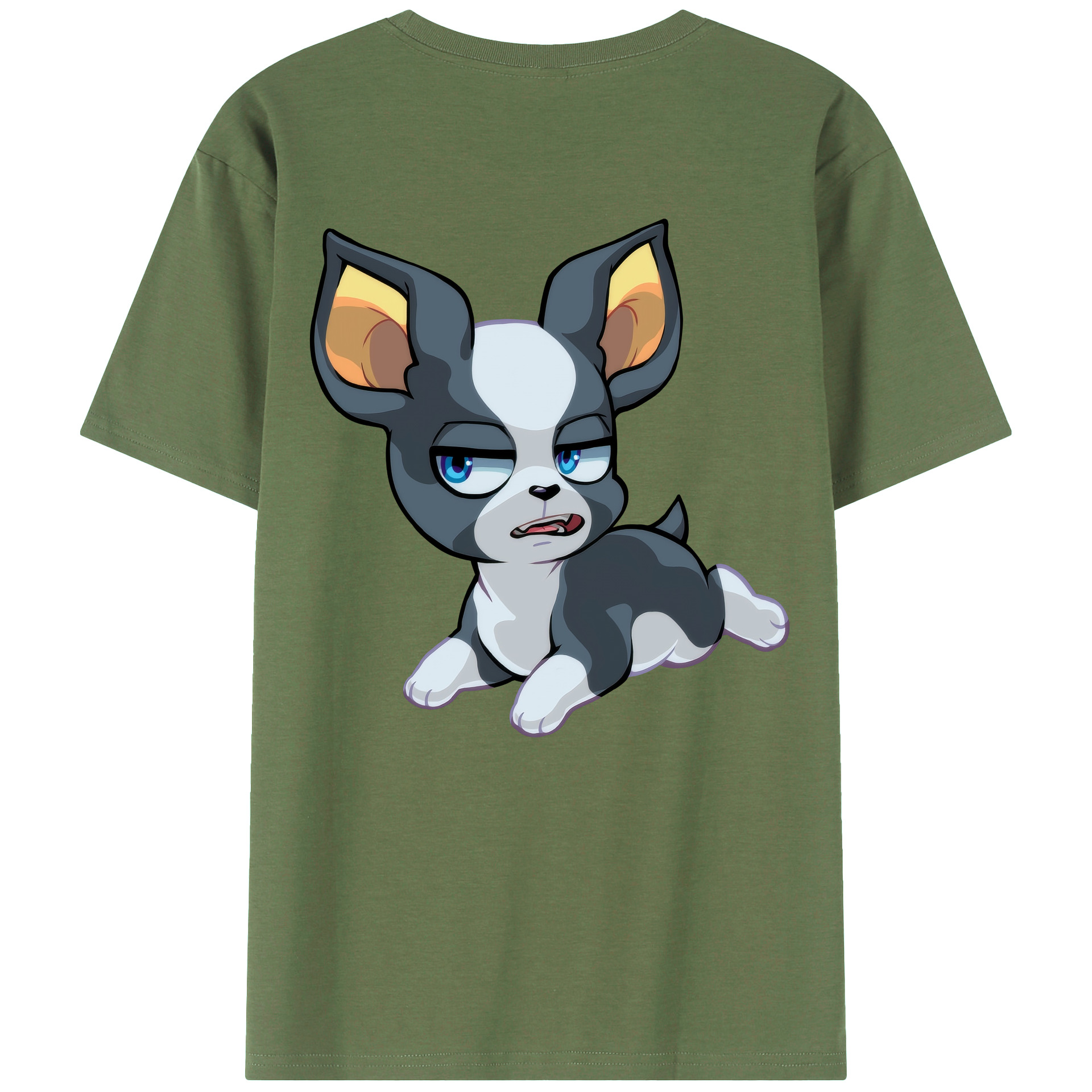 （画像用） ジョジョの奇妙な冒険 イギー JoJo's Bizarre Adventure Iggy 綿100％ メンズ半袖Tシャツ（バックプリント） 通気性